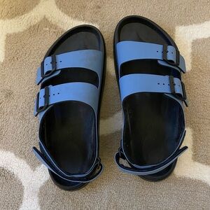 Blue Double Strap Sandals